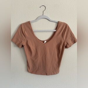 lululemon athletica Tan V-Neck Bodysuit
